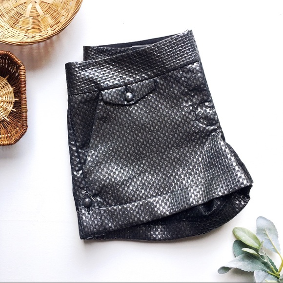 EXPRESS Metallic Graphite Grey Rolled Cuff Shorts - Picture 8 of 15